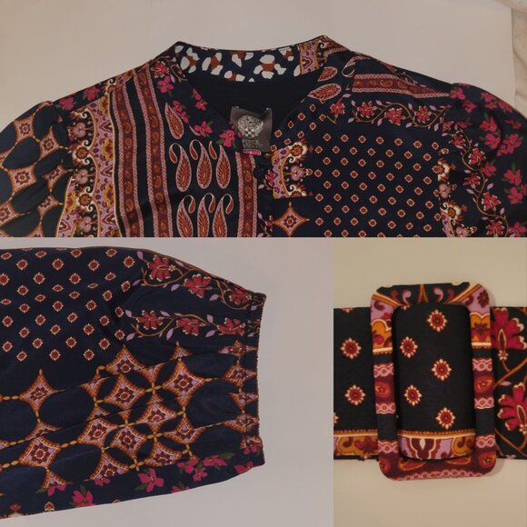 Vince Camuto Navy Patterned Dress | Size 6 - Picture 2 of 2